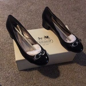 Trish tumbled glazed Coach Black heels